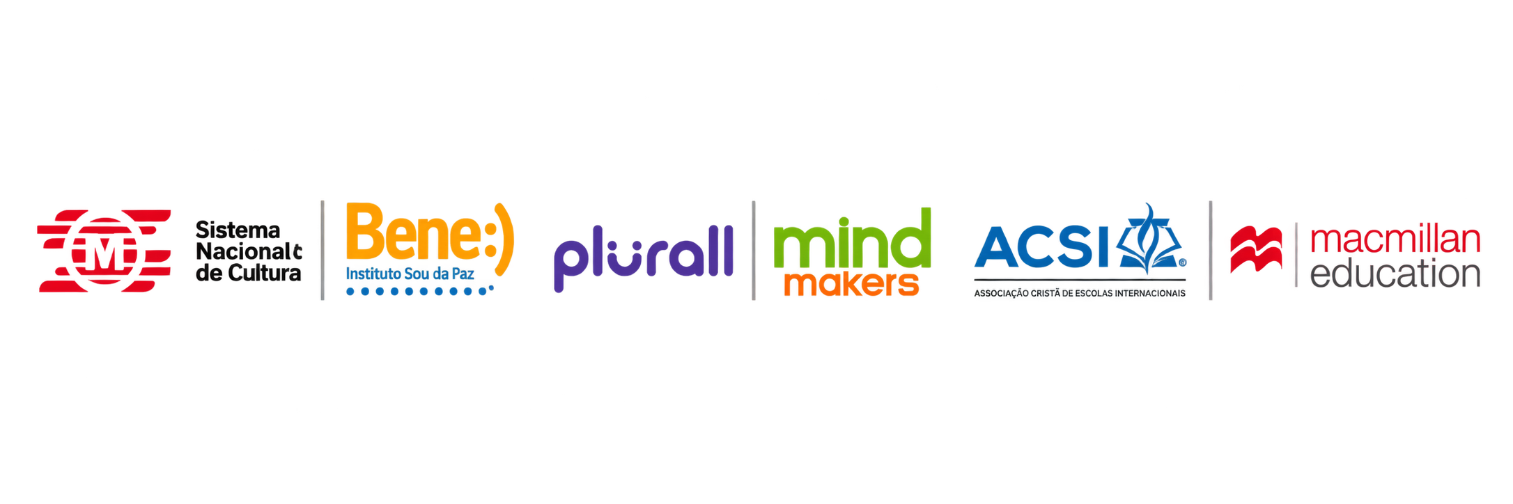 Parceiros educacionais: Sistema Mackenzie, Bene, Plurall, Mind Makers, ACSI e Macmillan Education